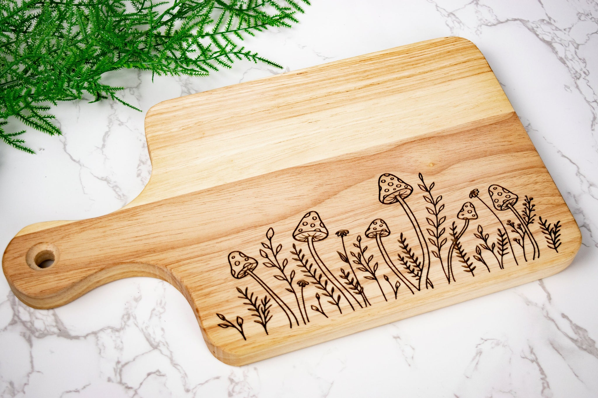 Mushroom wood cutting board hot