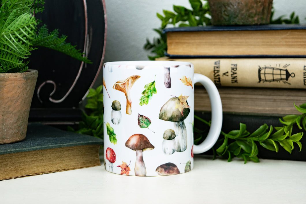 Mushroom and Leaf Print Mug