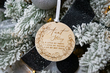 Load image into Gallery viewer, Personalized Wooden &quot;A little Bit Parent,&quot; Aunt Christmas Ornament
