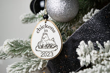 Load image into Gallery viewer, Chickens in 2023 Rich Chickens Christmas Ornament - Funny 2023 Christmas Ornament
