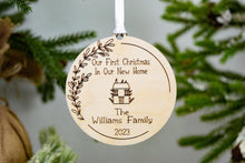 Load image into Gallery viewer, Our First Christmas in Our New Home Ornament - Family Housewarming Gift - Cottage Style
