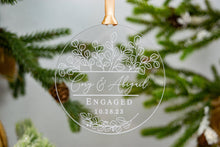 Load image into Gallery viewer, Personalized Acrylic Engaged Names with Date Ornament
