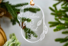 Load image into Gallery viewer, Acrylic Personalized Name Engaged Ornament - Acrylic Leaf and Twig Shaped Christmas Ornament
