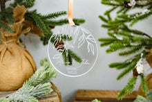 Load image into Gallery viewer, Acrylic Willow Branch Married Ornament with Names and Wedding Date
