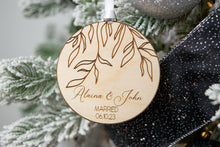 Load image into Gallery viewer, Wood Willow Branch Married Ornament with Names and Wedding Date
