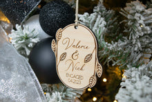 Load image into Gallery viewer, Personalized Engaged Ornament - Leaf and Twig Shaped
