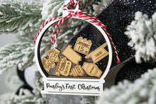 Load image into Gallery viewer, Personalized Baby Birth Statistic Shaker Snow Globe Ornament
