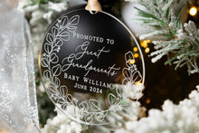 Load image into Gallery viewer, Acrylic Personalized Promoted to Great Grandparents Christmas Ornament - Eucalyptus Wreath Ornament
