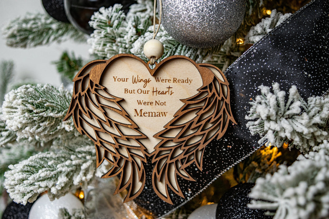 3D Wooden Personalized Memorial Ornament - Sympathy gift for Loss of Family