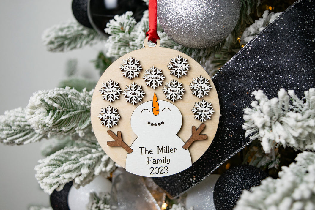 Personalized Family Snowman Ornament - Christmas Gift for Family - Christmas Gift for Grandmother