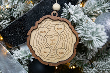 Load image into Gallery viewer, Rustic Wood Slice Personalized Family Christmas Ornament

