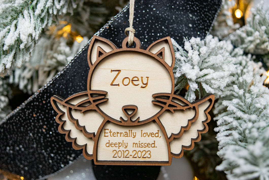 Handmade Personalized Cat Memorial Ornament - Pet Bereavement Gift