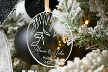 Load image into Gallery viewer, Acrylic Willow Branch Married Ornament with Names and Wedding Date
