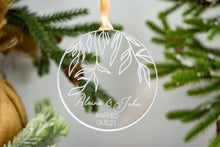 Load image into Gallery viewer, Acrylic Willow Branch Married Ornament with Names and Wedding Date
