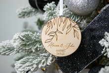 Load image into Gallery viewer, Wood Willow Branch Married Ornament with Names and Wedding Date
