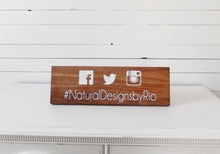 Load image into Gallery viewer, Wood Hashtag Social Media Wedding Sign
